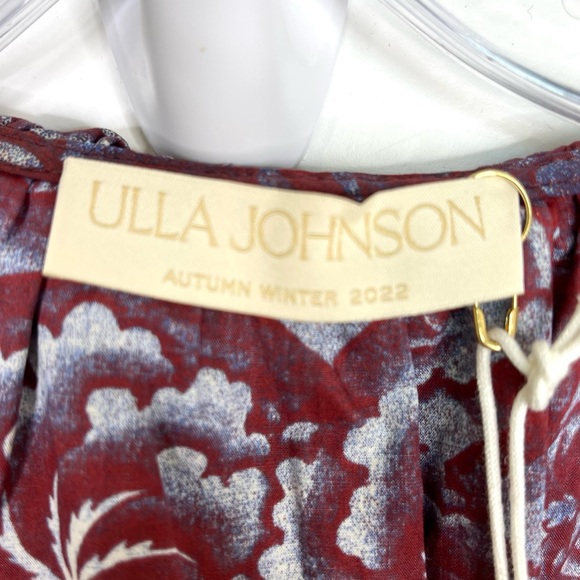 ULLA JOHNSON Lola Floral Cotton Ruffle Mini Dress NEW Heliotrope Size 8 - Picture 14 of 16